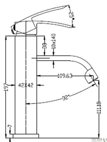 ורד ברז פרח מרובע קצר מדריד 8323/S 2