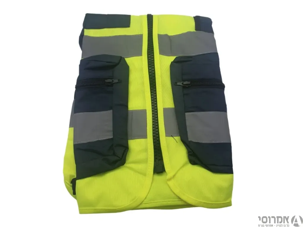 וסט אפוד מנהלים צהוב זוהר כולל כיסים