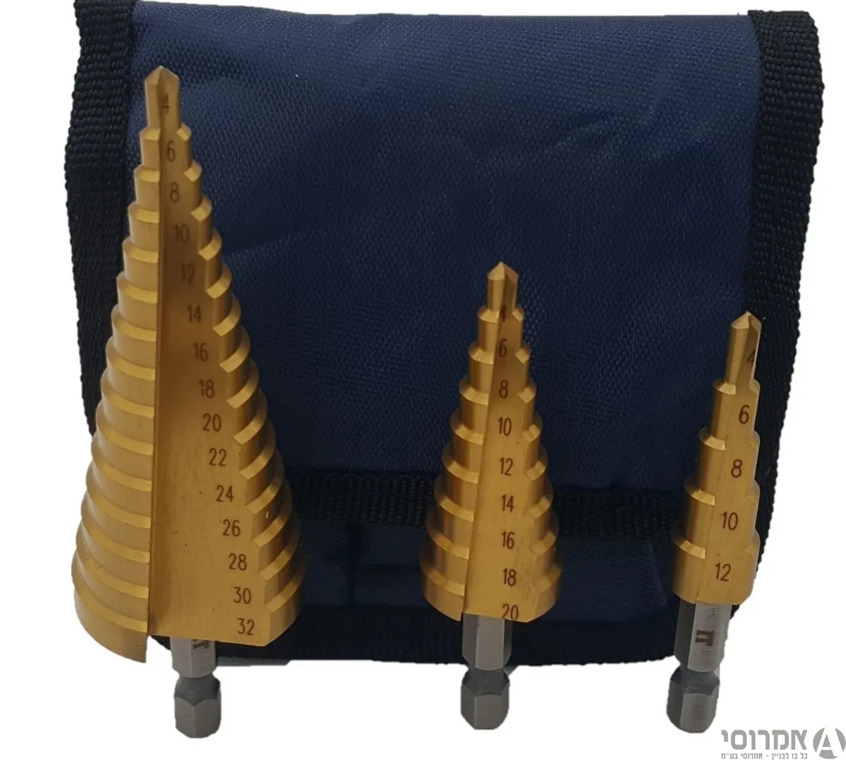 מקדח קונוס מדורג סט 3 יח'