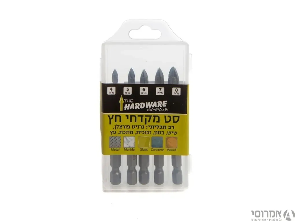 סט מקדחים חץ 4 להבים טיטניום רב תכליתי [סט 5 יח']
