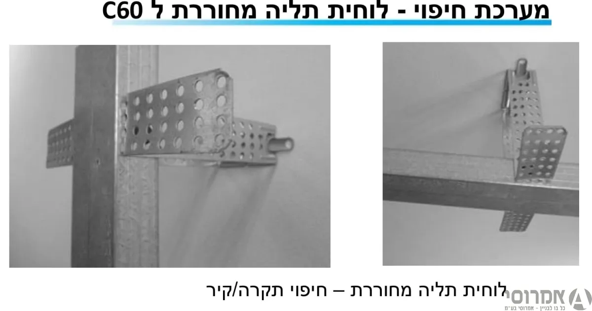 לוחית תליה מחוררת ל-C 60  אורך 200 מ"מ--קופסא 100 יח' 3